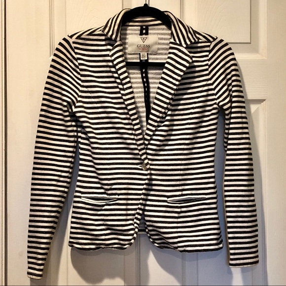GUESS STRIPED SWEATER BLAZER JACKET SIZE XS - Picture 1 of 5